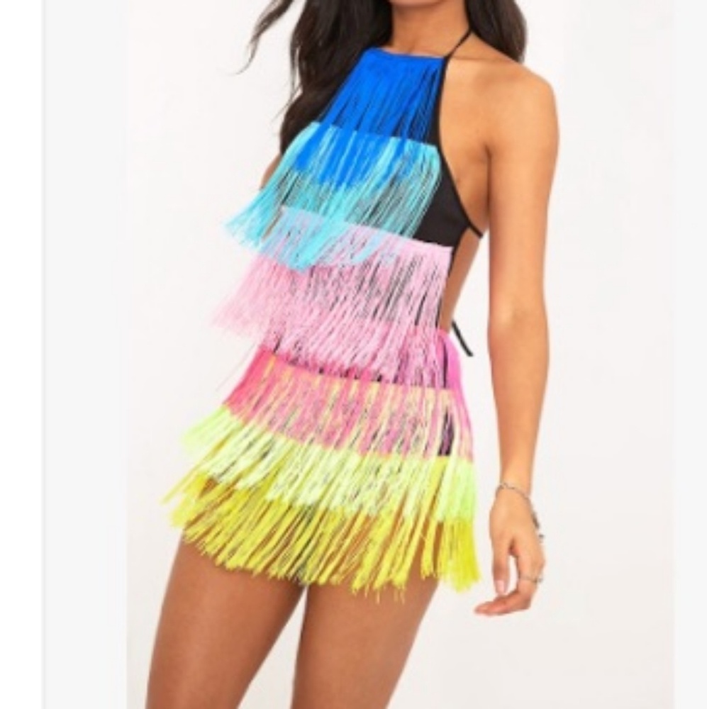 Rainbow Fringe Romper